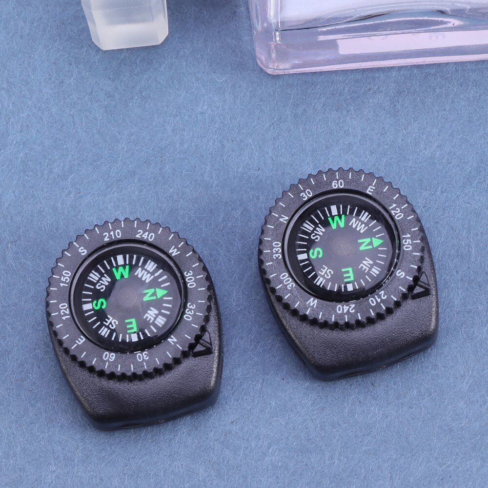 Pack of 2 Waterproof Plastic Mini Detachable Compass Portable Camping Compass for Watch