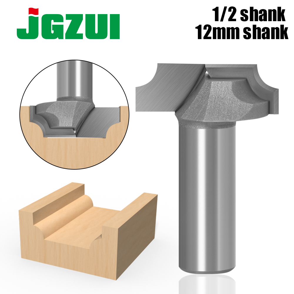 1PC 1/2&quot; 12mm Shank 1&quot; Radius Flat Bottom Bit Horizontal Crown Router Bit door knife Woodworking cutter