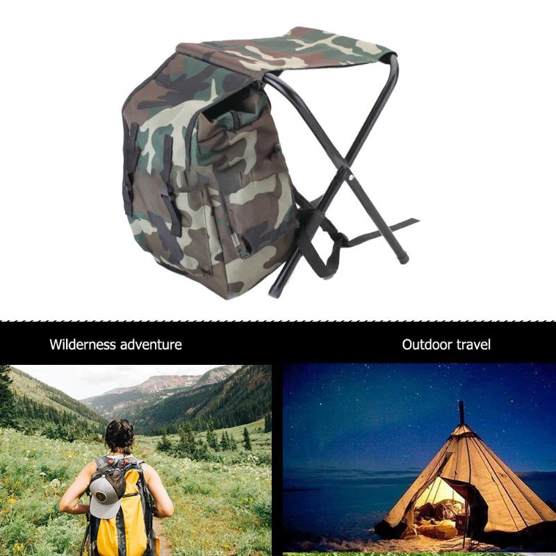 Foldable Fishing Chair Stool Camping Backpack Oudoor Travel Shoulder Sport Tackle Bag Fishing Accessories