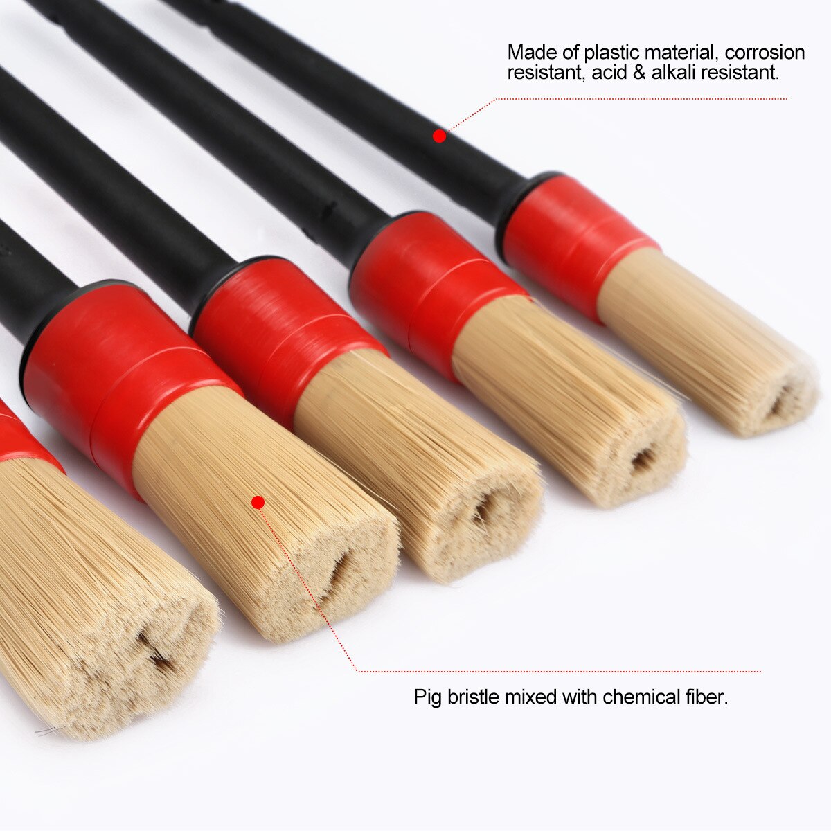 5Pcs Soft Detailing Brush Car Cleaning Detailing Set Automotive Detailing For Car Cleaning Dirt Dust Clean Brush Detail Cleans