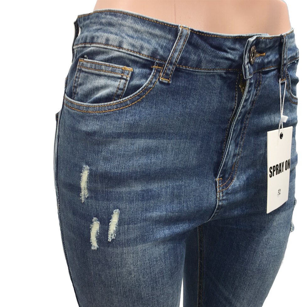 sprühen auf Männer der Jeans Zerrissene Hosen Super schlank Fitnessraum Sport strecken Denim Hosen Elastische Europäischen Jeansy