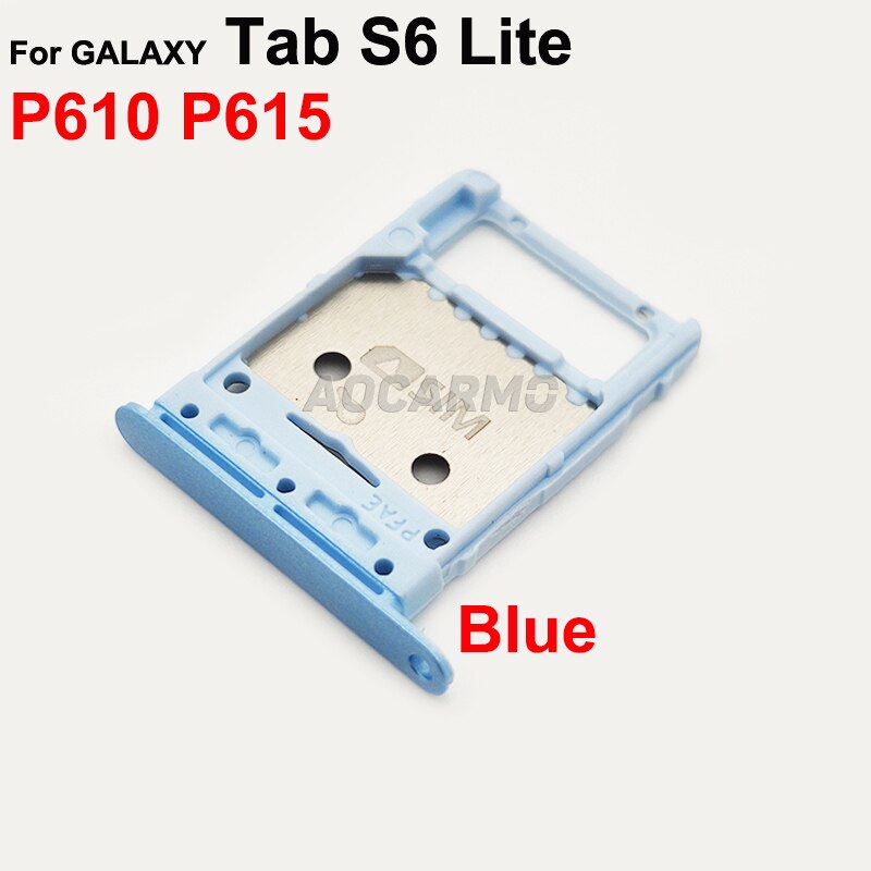 Aocarmo Voor Samsung Galaxy Tab S6 Lite P610 P615 4G Lte Microsd Houder Nano Sim Card Tray Slot Vervanging deel