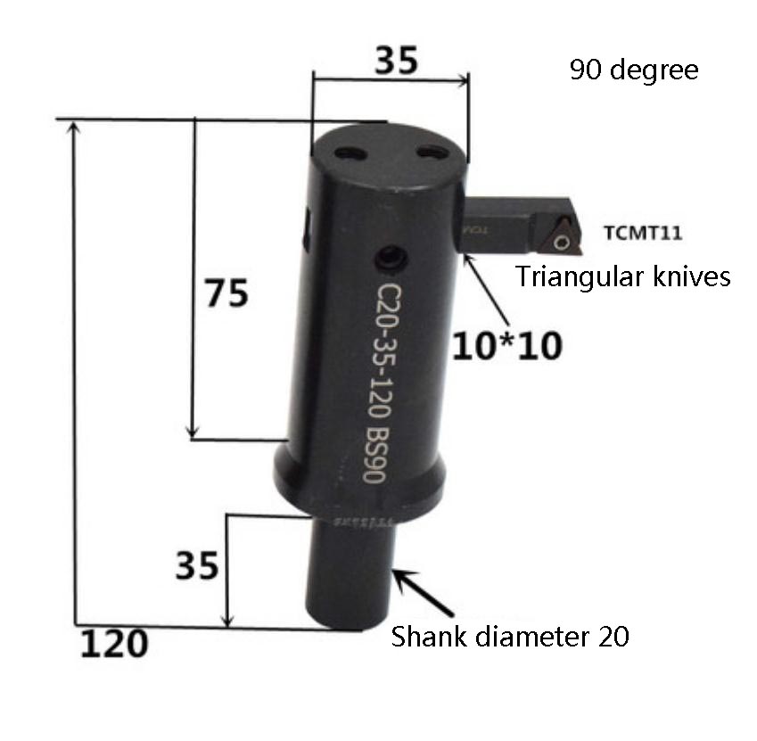1pc Milling Machine Boring Bar C20 Shank Adjustable Boring Reaming Toolholder 45 Degree Thick Boring Tool Shank Lathe Tool: sky blue