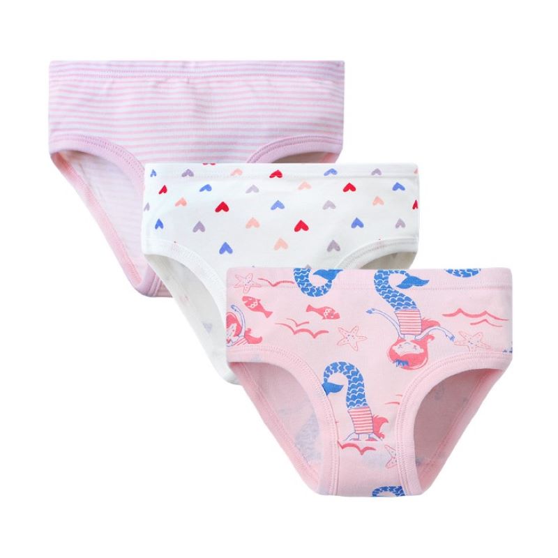 Lot de 3 slips pour filles, sous-vêtements pour enfants, pantalons pour enfants, directe