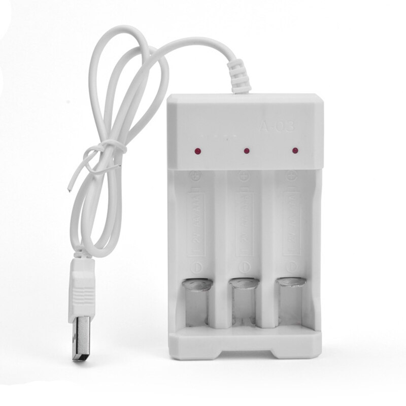 Aa/aaa litium-ion oppladbart batteri usb 3 spor universal intelligent batterilader adapter usb plugg