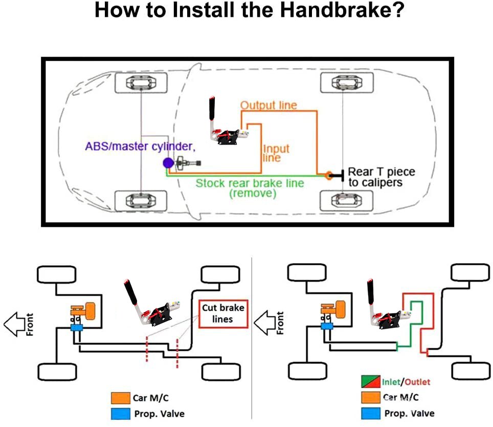 LZONE - UNIVERSAL HYDRAULIC HANDBRAKE E-BRAKE VERTICAL / HORIZONTAL DRIFT JR3632