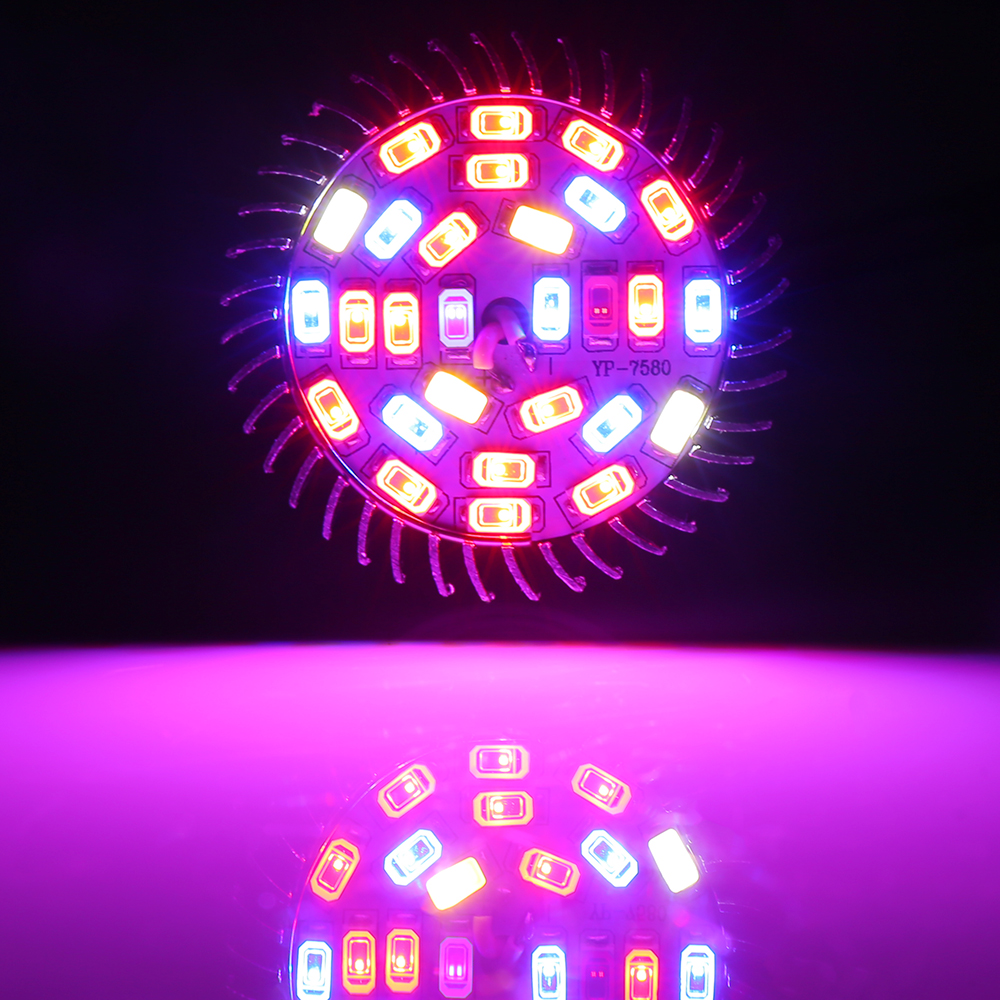 4pcs/lot 28W LED Grow Light Full Spectrum 28LEDs Plant Lamp Fitolampy LED Growing Bulb for Flowers Seeds Grow Box E27 E14 GU10