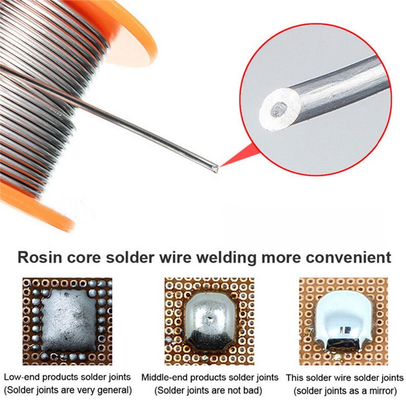 0.5/0.6/0.8/1.0mm 50/100g Welding Wire Roll FLUX 2.0% 45FT Tin Lead Tin Wire Melt Rosin Core Solder Soldering Wire Roll