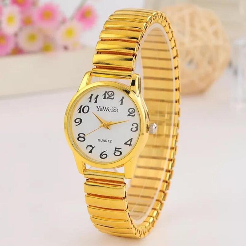 Reloj analógico de cuarzo para mujer, correa de acero inoxidable, , telescópico elástico, K9S3