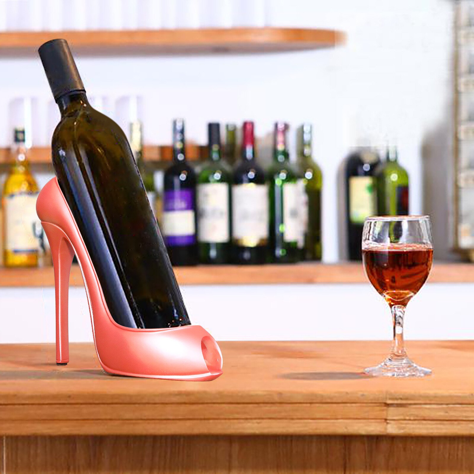 Haute Talon Chaussure Vin Porte-Bouteille Porte Panier Accessoires Pour la maison Rouge Chaussure Casier À Vin Porte-Bouteille