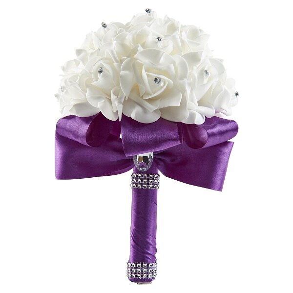 Dressv meilleur Rose perlé Bouquet de mariage fleurs plus de couleurs pour les Bouquets de mariée de mariage: Purple