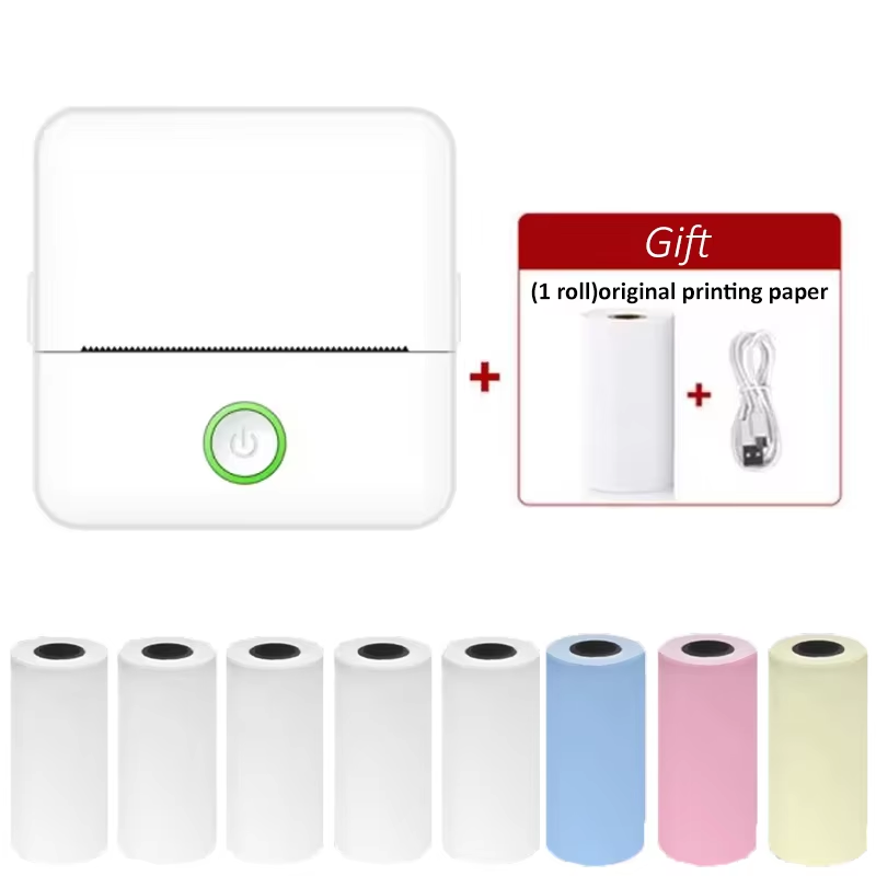 X6 mini HD portable printer sticker label Bluetooth pocket thermal printer with Rolls paper for student note inkless printing: Red