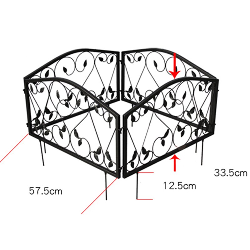 Wrought Iron Garden Trellis Backyard Ironwork Fencing Outdoor Lawn Decorations Guardrail Ground Insertion Artificial Fences