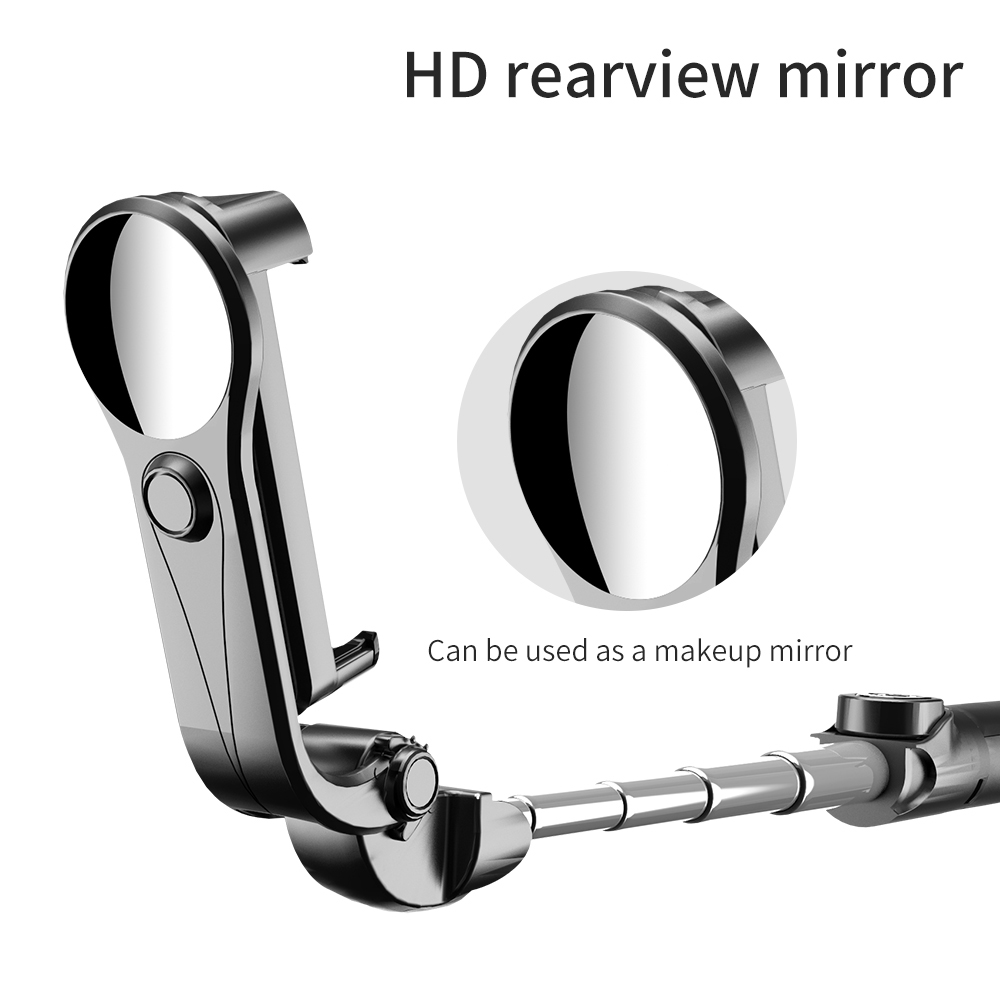 Palo de Selfie Universal con Bluetooth y espejo, Mini trípode inalámbrico, monopié extensible para iPhone, Android y Samsung