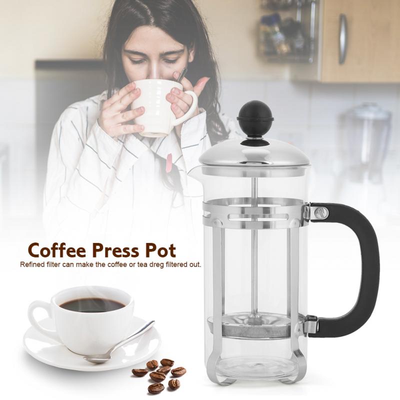 350Ml Rvs Glas Holle Koffie Franse Filter Koffie Pot Koffie Thee Pot Druk Plunger