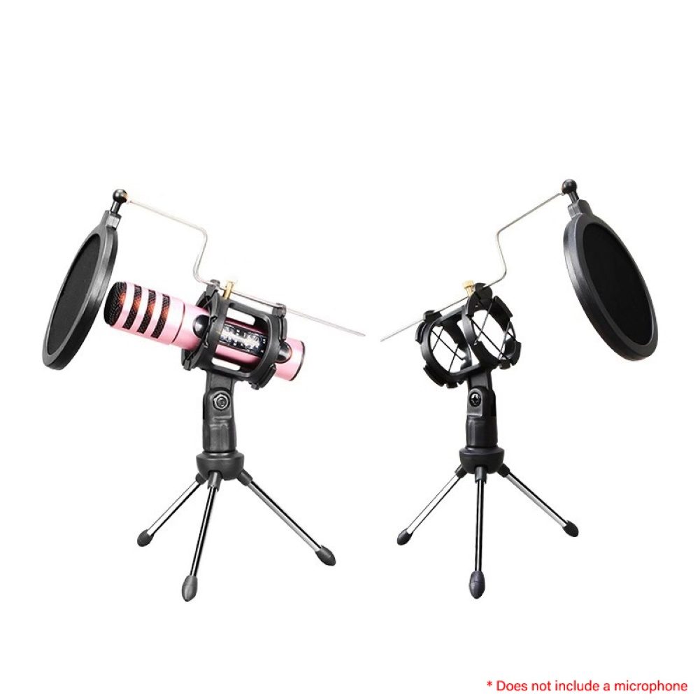 Desktop Universal Anti-Spray Microphone Shock Mount Holder Tripod Stand Bracket