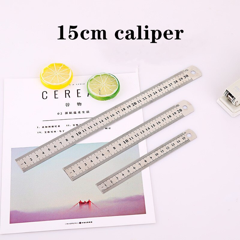 15cm stainless steel ruler fine inch scale cm office student drawing line high precision measuring tool