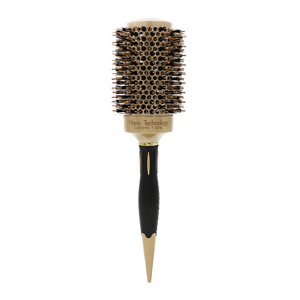 Handle Gold Hair Round Ceramic Brush 4 Sizes Boar Bristle Hairdressing Thermal Brush For Hair Curling Aluminum Barrel Comb