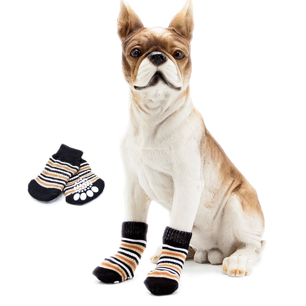 4Pcs Antislip Knit Huisdier Puppy Hond Sokken Katoenen Hond Schoenen Sok Hond Schoenen Sokken wassen Huisdier Product