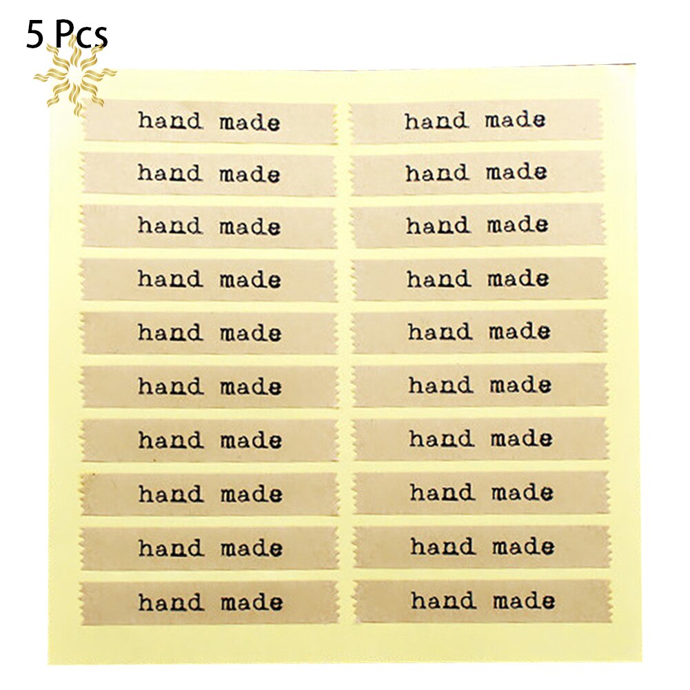 100 pcs/lot fait à la main déchiqueté Style Kraft papier adhésif Sela autocollant pour la cuisson pour produits faits à la main bricolage travail K802