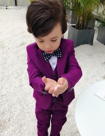 Vest + blazer + bukser 3 stk børn barn drenge jakkesæt formel solid kostume herre blazer jakkesæt bryllup dragt dreng børn sæt
