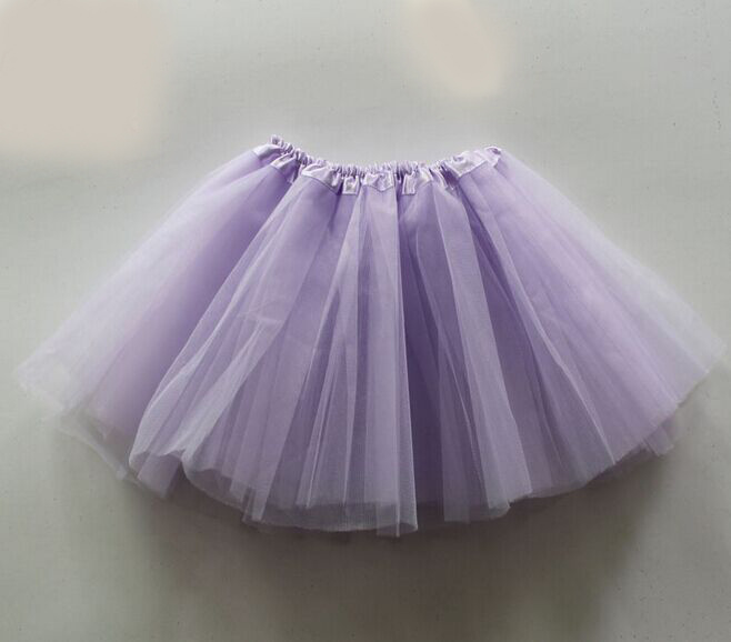 Falda de tutú para niñas, falda translúcida de hilo de red de 3 capas, hermoso color, falda de baile, falda deportiva barata para niñas, 1 unidad: Lavanda