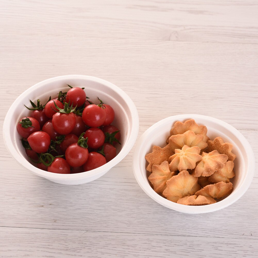 50Pcs Biodegradable Disposable Bowl Restaurant Kitchen Cold Use Container Refrigerator Storage Box Microwaveable