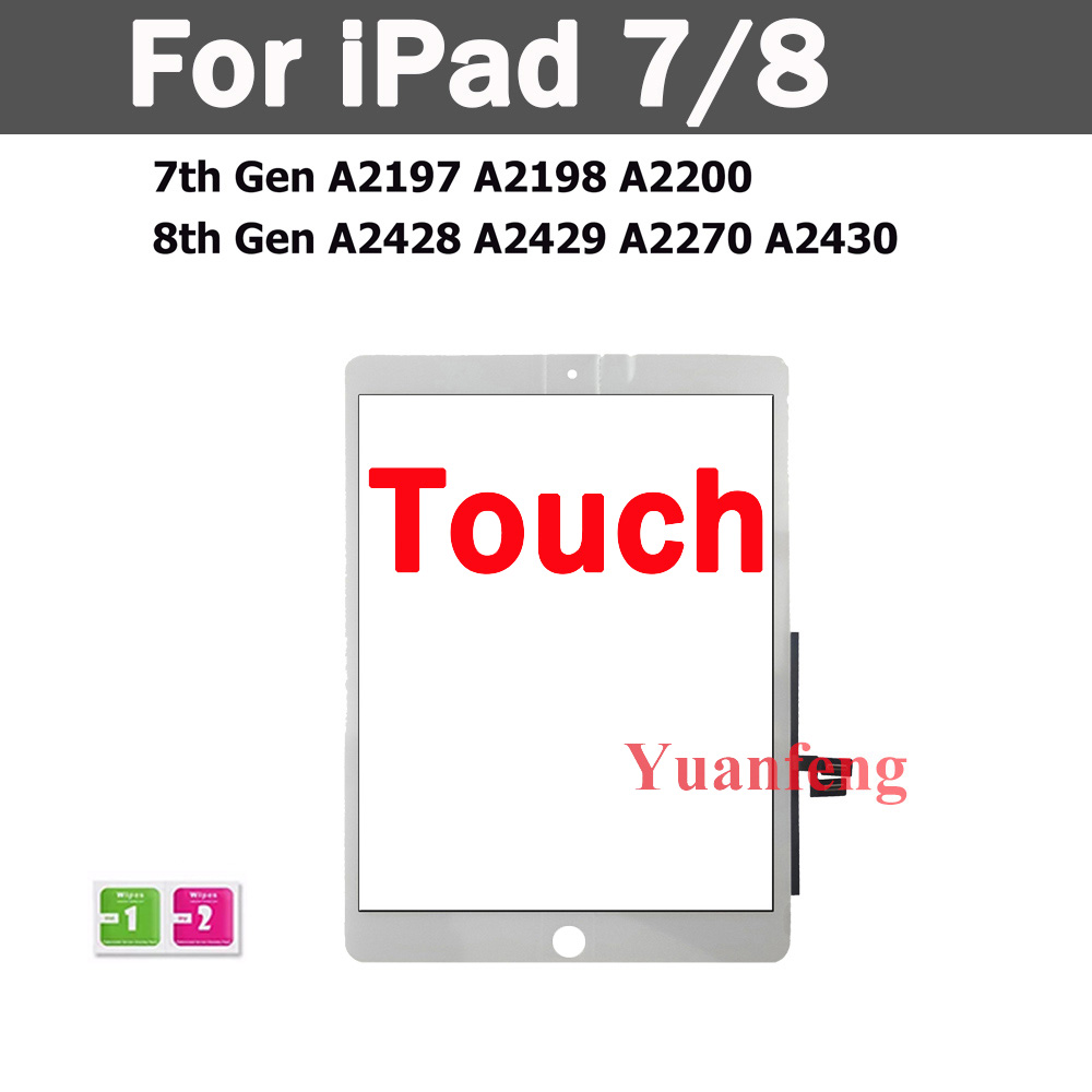 10.2 "LCD + Touchscreen Voor iPad 10.2 7e Gen A2197 A2198 A2200/8th A2270 A2430/9th A2602 A2605 LCD-scherm: WHITE