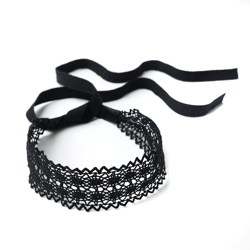 Hårbånd i bomuldsblonder, farverigt, elegant hårsløjfe, hårtilbehør, hårpandebånd med krøllet hår: Beige