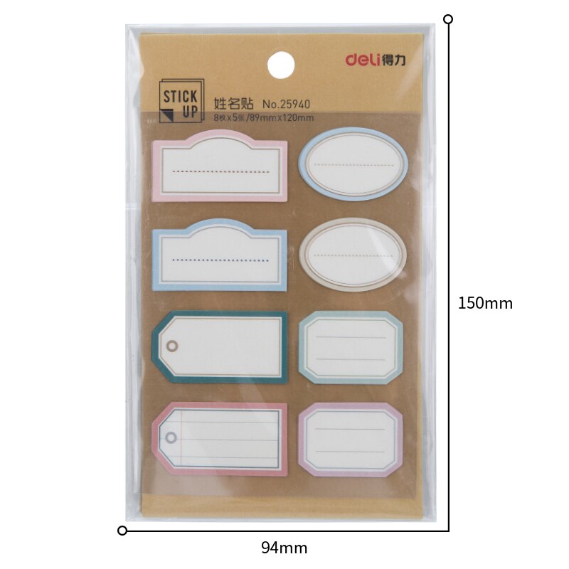 6Packs X 5 Vellen Student Naam Sticker Kleuterschool kinderen Cup Sticker Textbook Label Sticker Office Map Sticker 25940