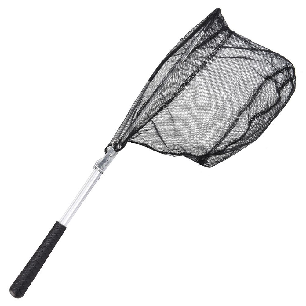 Aluminum Alloy Triangle Fishing Net Foldable Fish Landing Net Mini Collapsible Fish Catching Landing Net (50cm, Black)