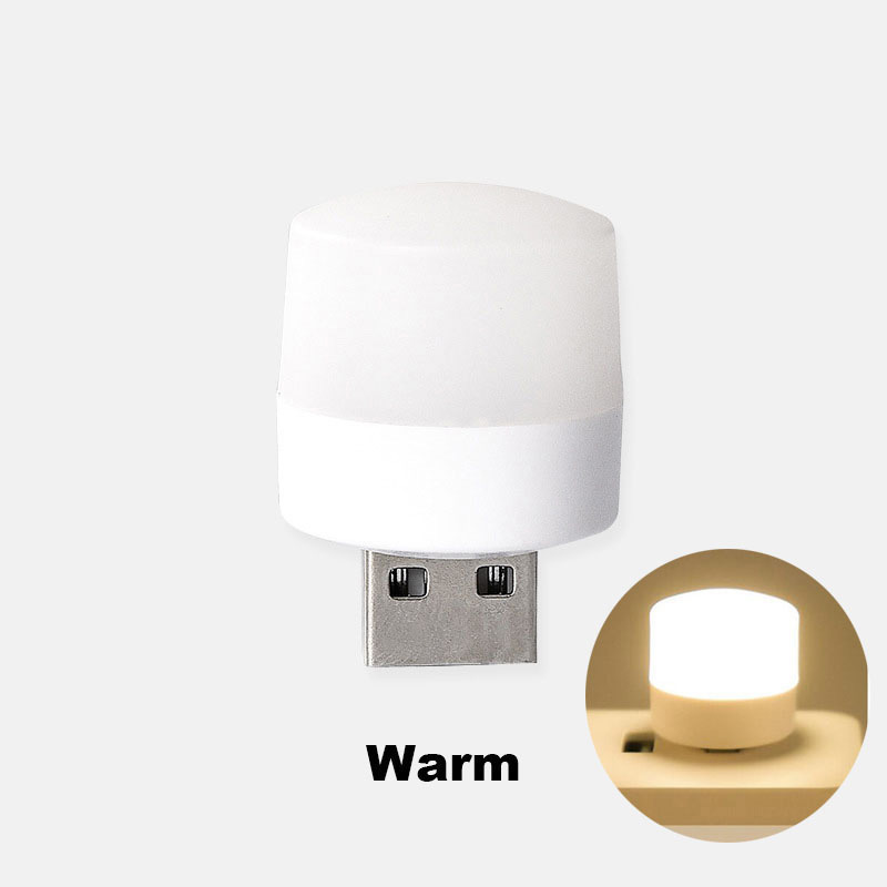 Prise USB LED livre lampe de lecture veilleuse puissance Mobile charge petite LED Protection des yeux lumière petite ampoule avec séparateur USB: RGB / Beige