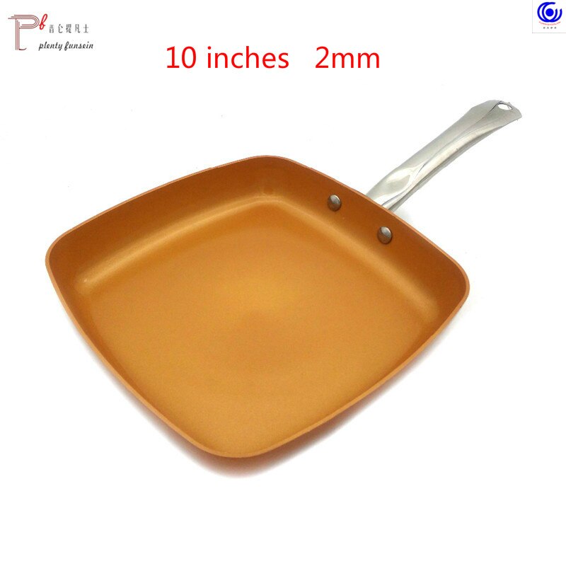 Non-stick Copper color Frying Pan with Ceramic Coating and Induction cooking Oven & Dishwasher safe 8 -10-12 inches glass lid: 10 inch 2.2mm