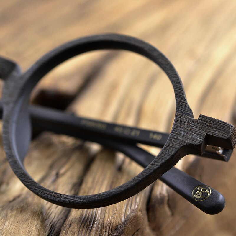 HDCRAFTER Vintage Retro Round Glasses Frames Men Wood Prescription Myopia Hyperopia Optical Eyeglasses Glasses Frame for Women