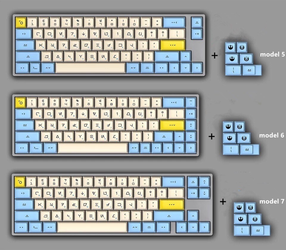 1 set DSA PBT Sublimazione Chiave Cappellini 60% Tastiera Meccanica Chiave Cappellini Godspeed Colore di Corrispondenza Per Star Wars della Tela di canapa carattere