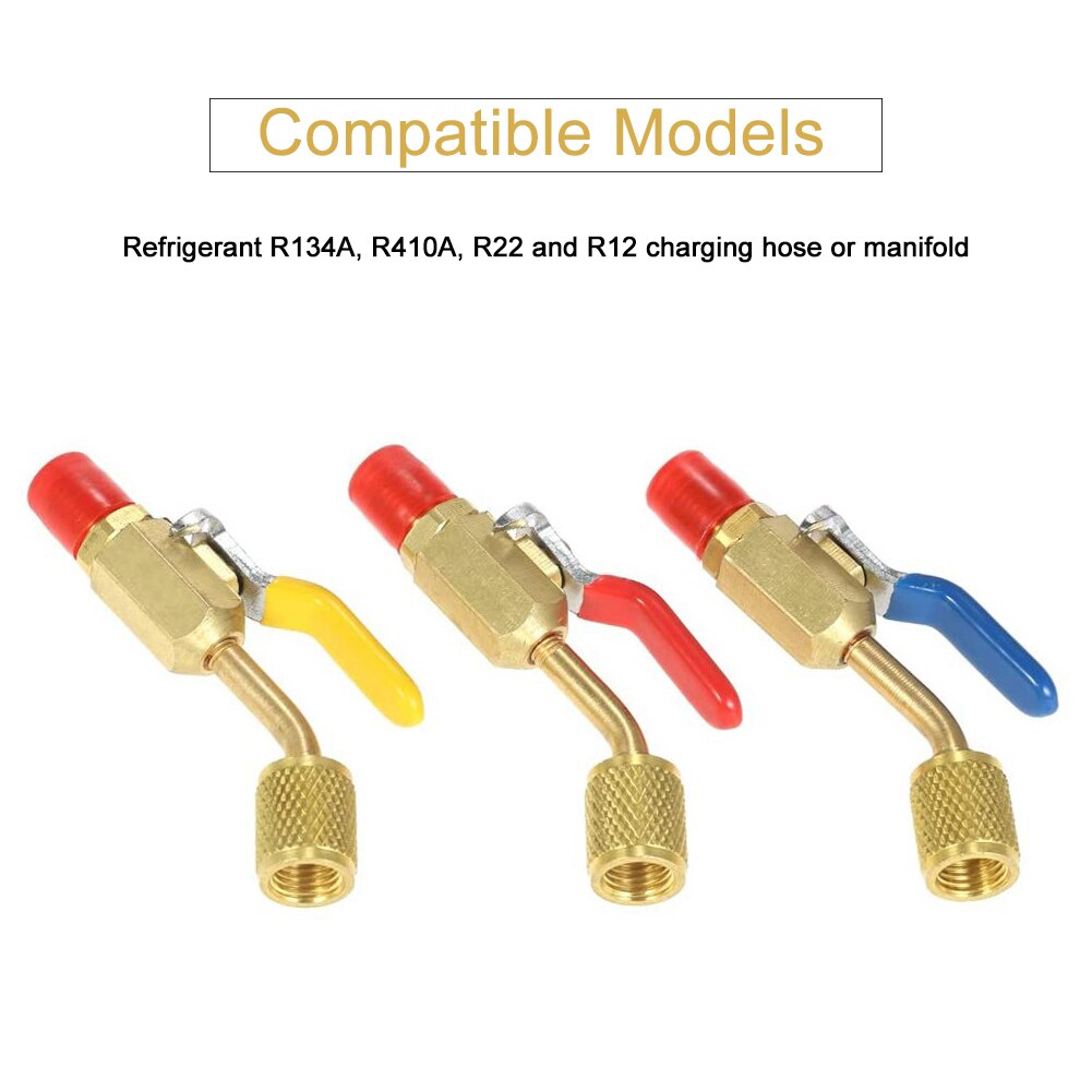 6pcs/set For Mini Split System Adapter Refrigerant Angled Easy Install Air Conditioning Replacement Parts Compact Ball Valve