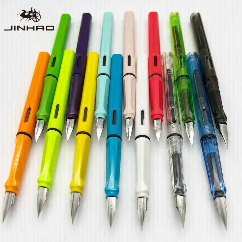 JINHAO 619 Fountain Pen Colorful Luxury F EF Nib Ink Pen Writing Calligraphy ink Pens Office School Supplies Stationery