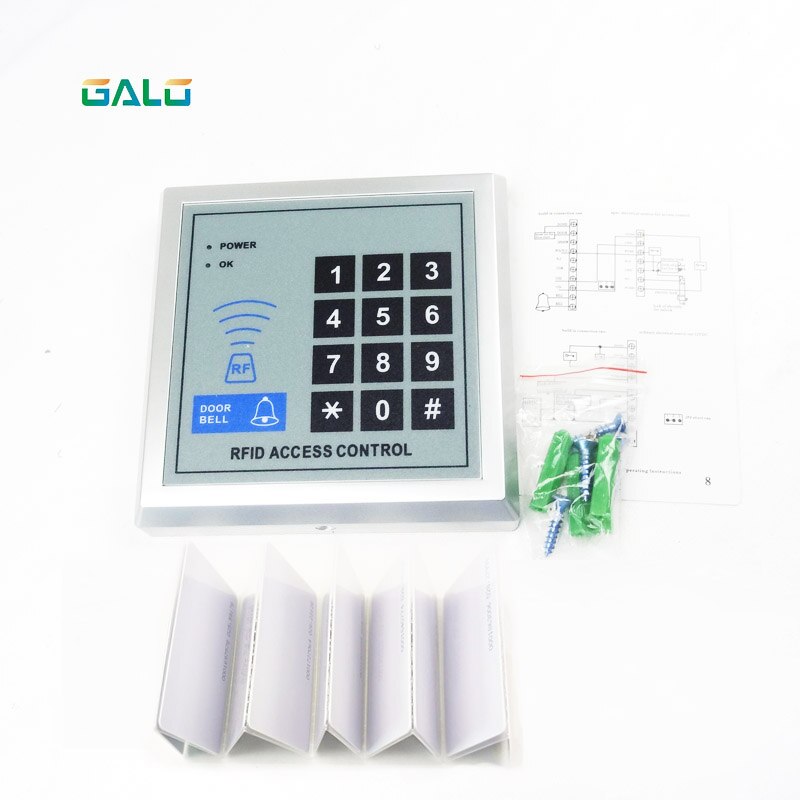 RFID Access Control System Device Machine Security Proximity Entry Door Lock keypad safe with 5ps keyfobs kit Optional: ID kit 5