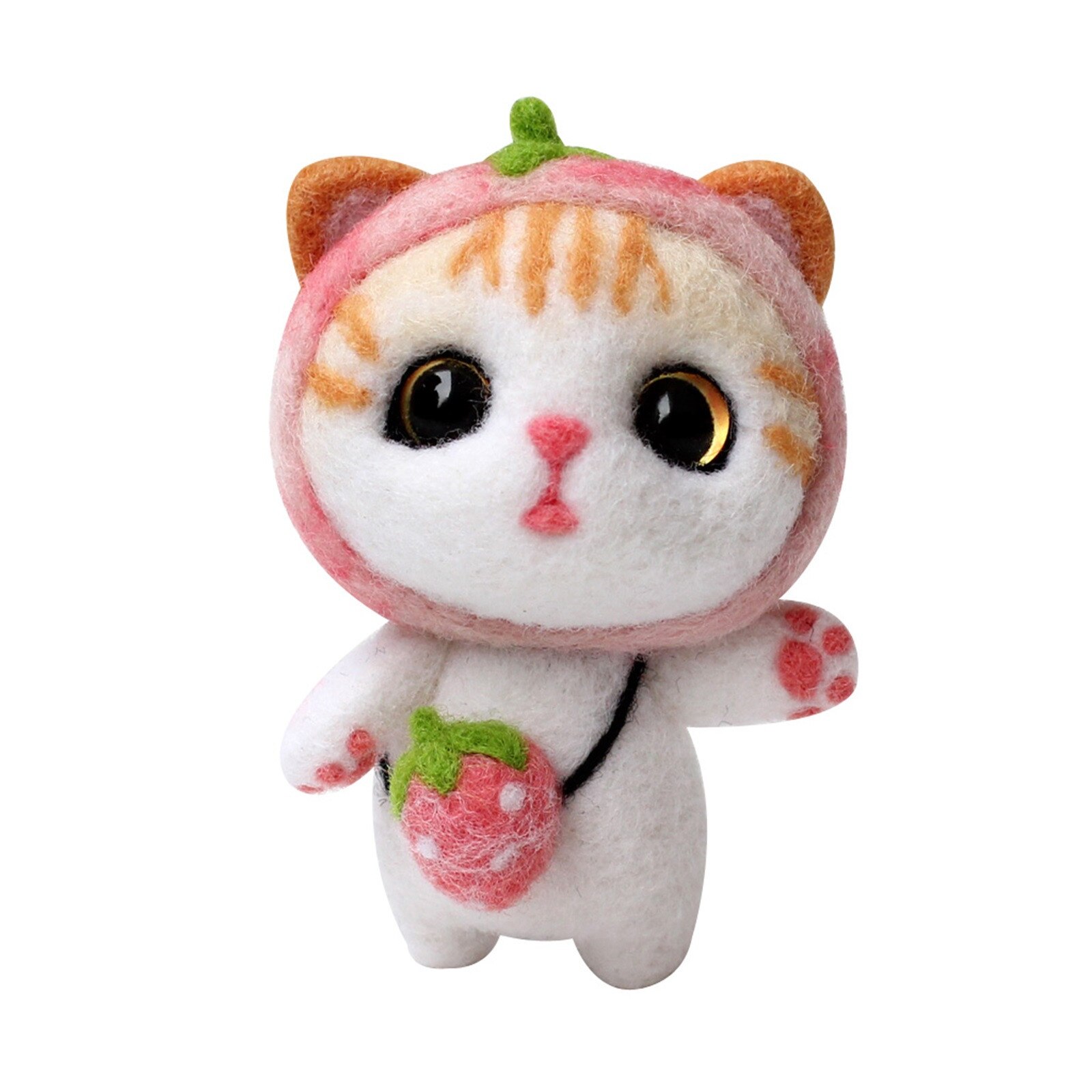 Cute Cat Pattern Handmade DIY Poke Wool Felts Material Production Package Felt Craft Poked Kitting Non-Finished DIY F: C