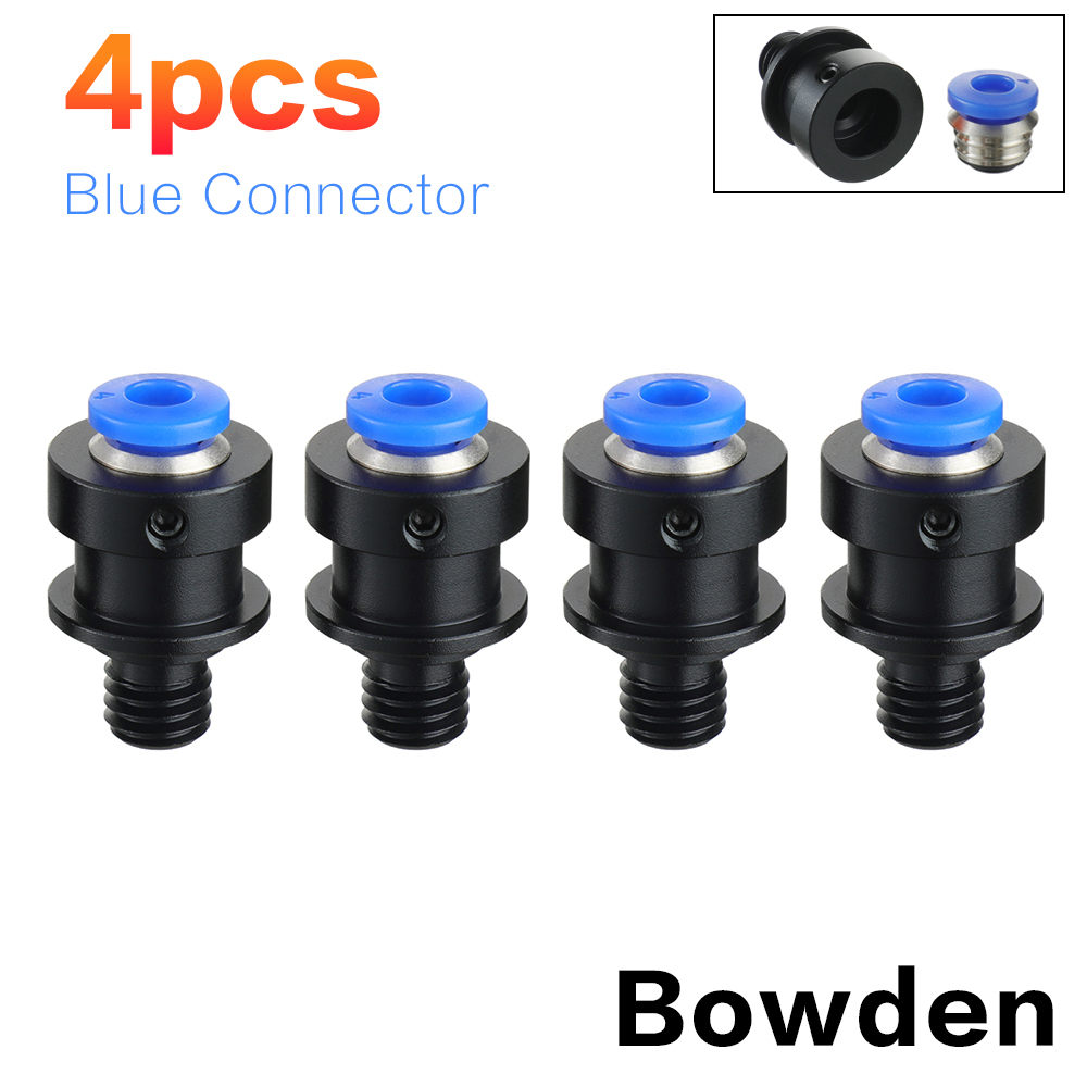 3DSWAY Pneumatic Connectors Fitting PTFE Tube Detachable Quick Jointer Coupler Hotend DIY Bowden Remote Direct 3D Printer Parts: Bowden Blue 4pcs