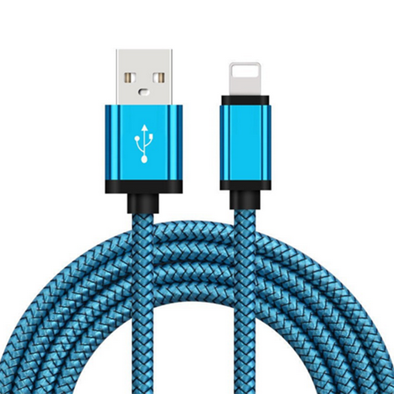 Nylon USB Schnelle Ladekabel Für Apfel iPhone XR XS MAX X 8 7 6 S 5 S 5 6 Plus ipad Mini Telefon Beleuchtung Ladung Daten Kabel: Blau / 3m