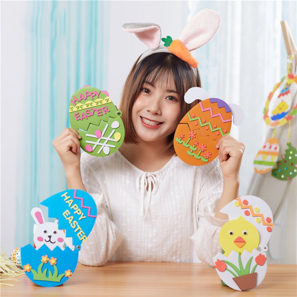 4PCS Easter DIY Material Kit Educational Easter Egg Making Material for Child Kids Girl