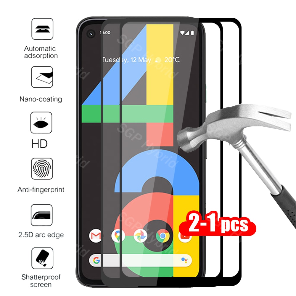 1-2 uds protectora de vidrio en Google Pixel 4a Google Pixel de Google 4a 4 Pixel4a Pixel4 una funda de vidrio templado coque fundas