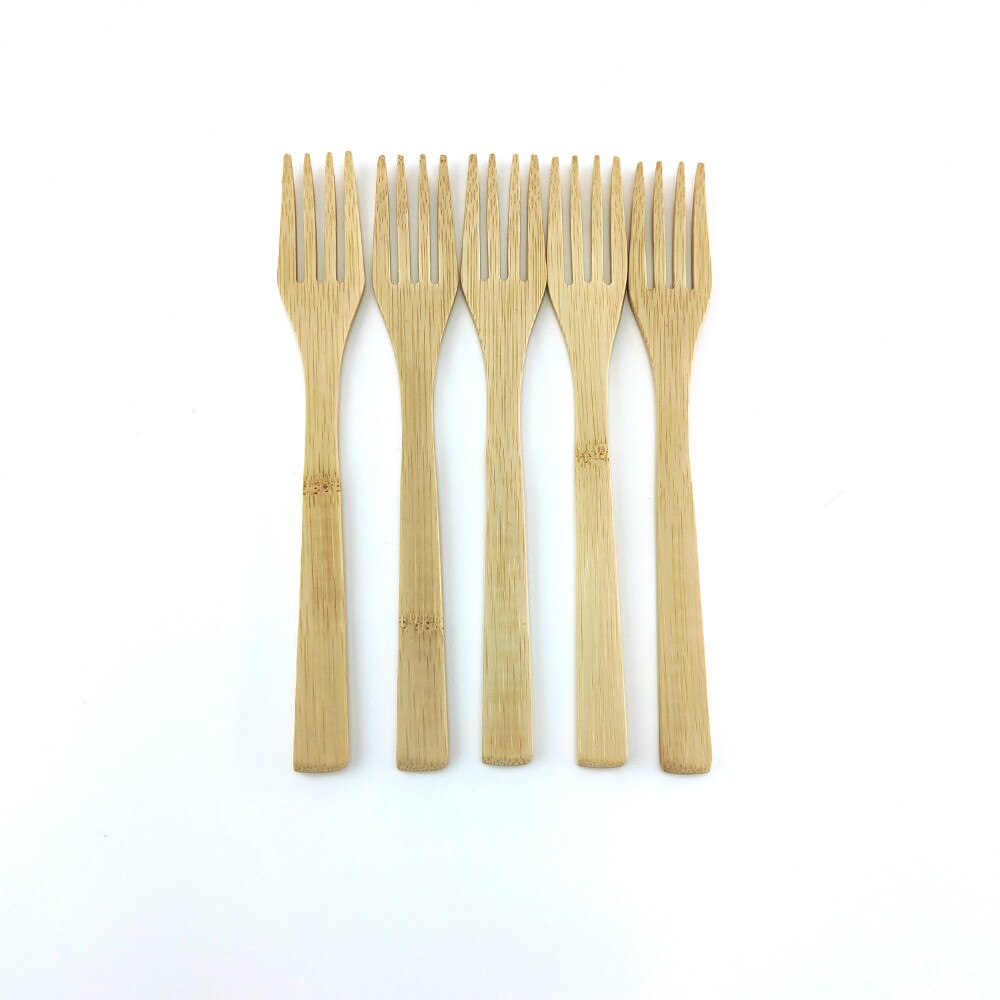 Garfo de madeira natural, talheres de bambu: 5 pcs 20cm fork