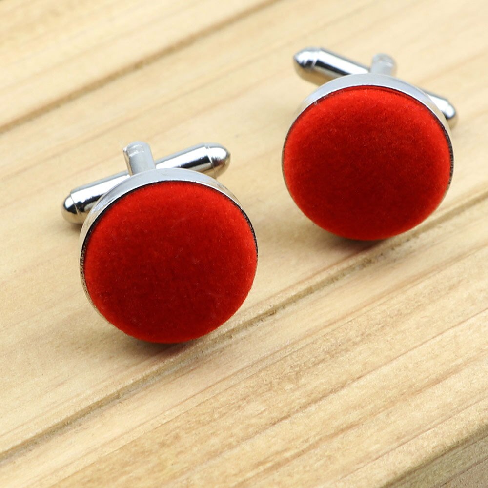 Boutons de manchette de chemise pour hommes, bijoux ronds en daim doux, à la , pour affaires, fête de mariage, accessoires pour hommes, de: 9