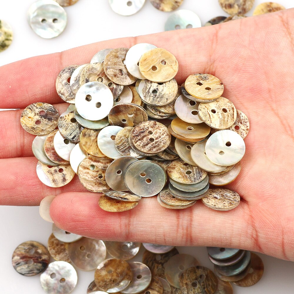 50pcs Star Heart Round Natural Shells 2 Hole Buttons Color Japan Mother of Pearl MOP Shell Button Garment Sewing Accessories DIY: Round 11mm