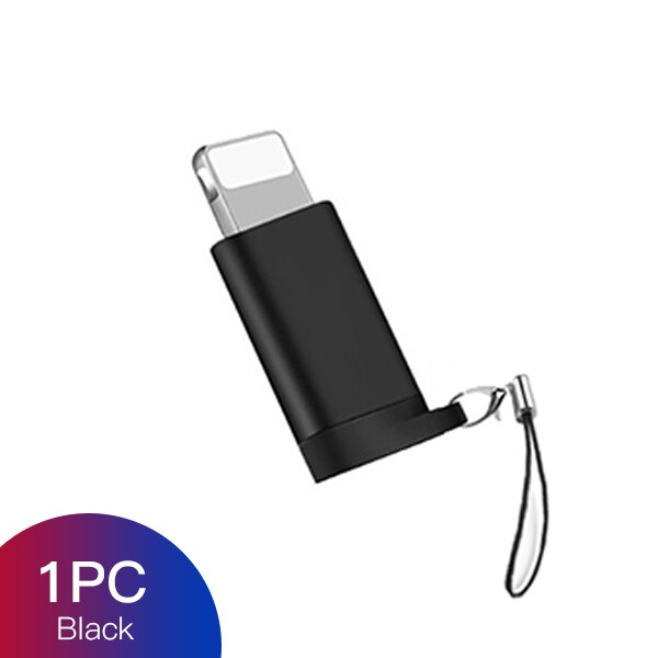 !! Accezz-adaptador otg 4pc com micro usb fêmea para iluminação de 8 pinos para iphone x xs max xr 7 8 6s plus, conversor de carregador e sincronização de dados para telefone: 1PC