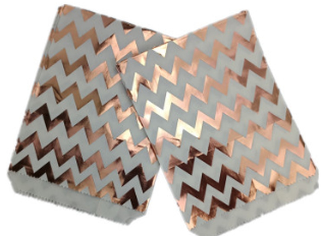 25 Pcs/pack 18cm Bags Paper Pouch Rose Gold Paper Food Safe Bags Birthday Wedding Party Favors Bags Packing for Guests