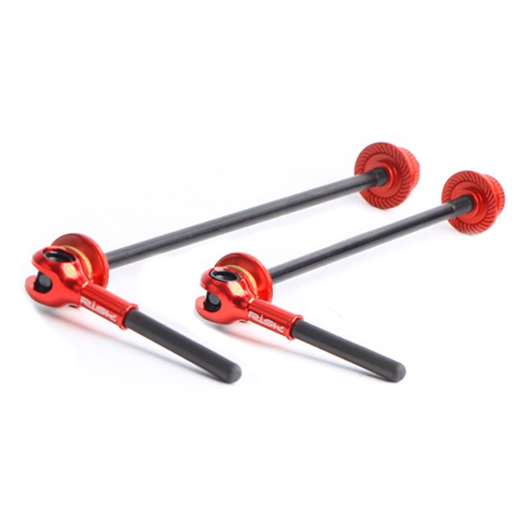 De titanio brocheta de bicicleta de liberación rápida MTB bicicleta de carretera de cubo de rueda pincho ultraligero-Ti-eje de fibra de carbono-mango de liberación rápida: G314095