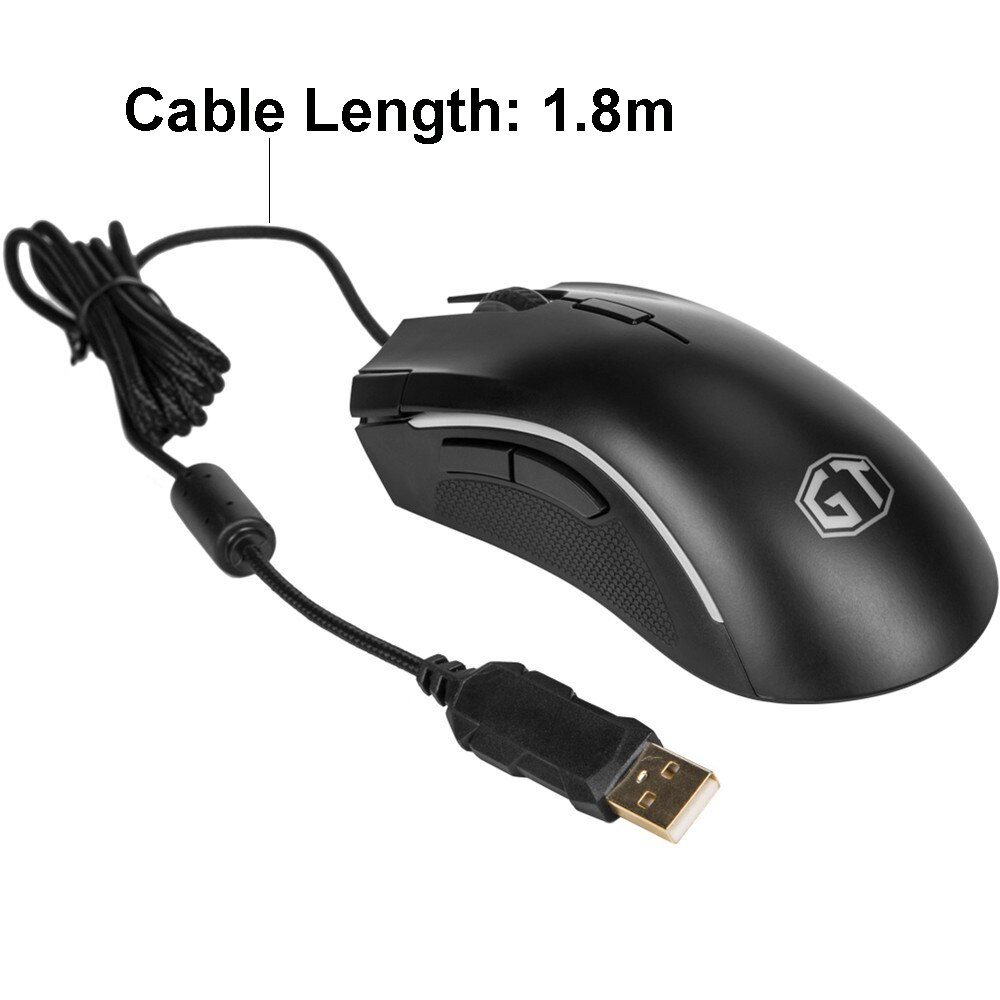 Delux M625 Wired Gaming Mouse Game Sensor A3050 PMW3360 Max to 24000 DPI RGB Colorful Backlit For PC Laptop Desktop